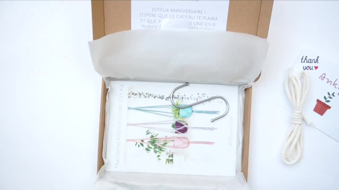 DIY Macrame Plant Hanger Kit for Beginners Includes Video Tutorial