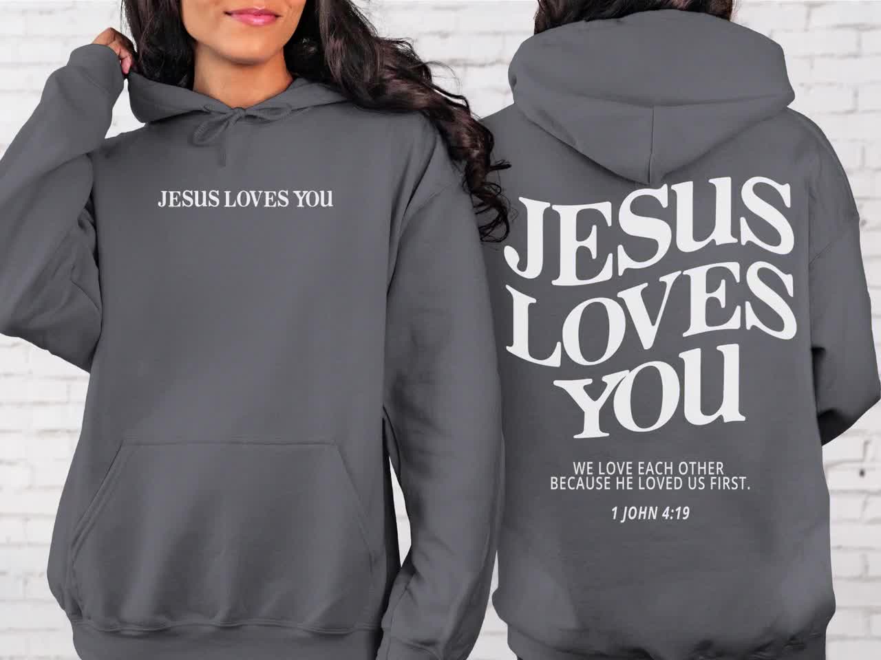 Jesus Loves You Hoodie Christian Hoodie Christian Sweatshirt Jesus Hoodie  Trendy