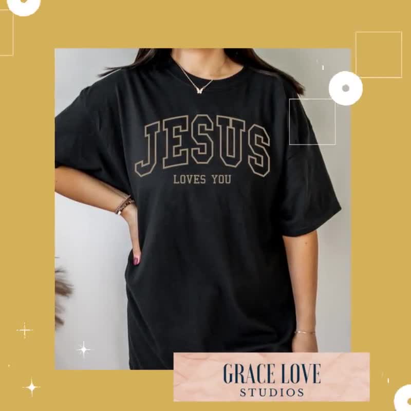 Jesús te ama Camisa cristiana Amor como Jesús Camisa Jesús es rey Camiseta  cristiana Versículo de la Biblia Ropa cristiana Ropa de calle cristiana -   España