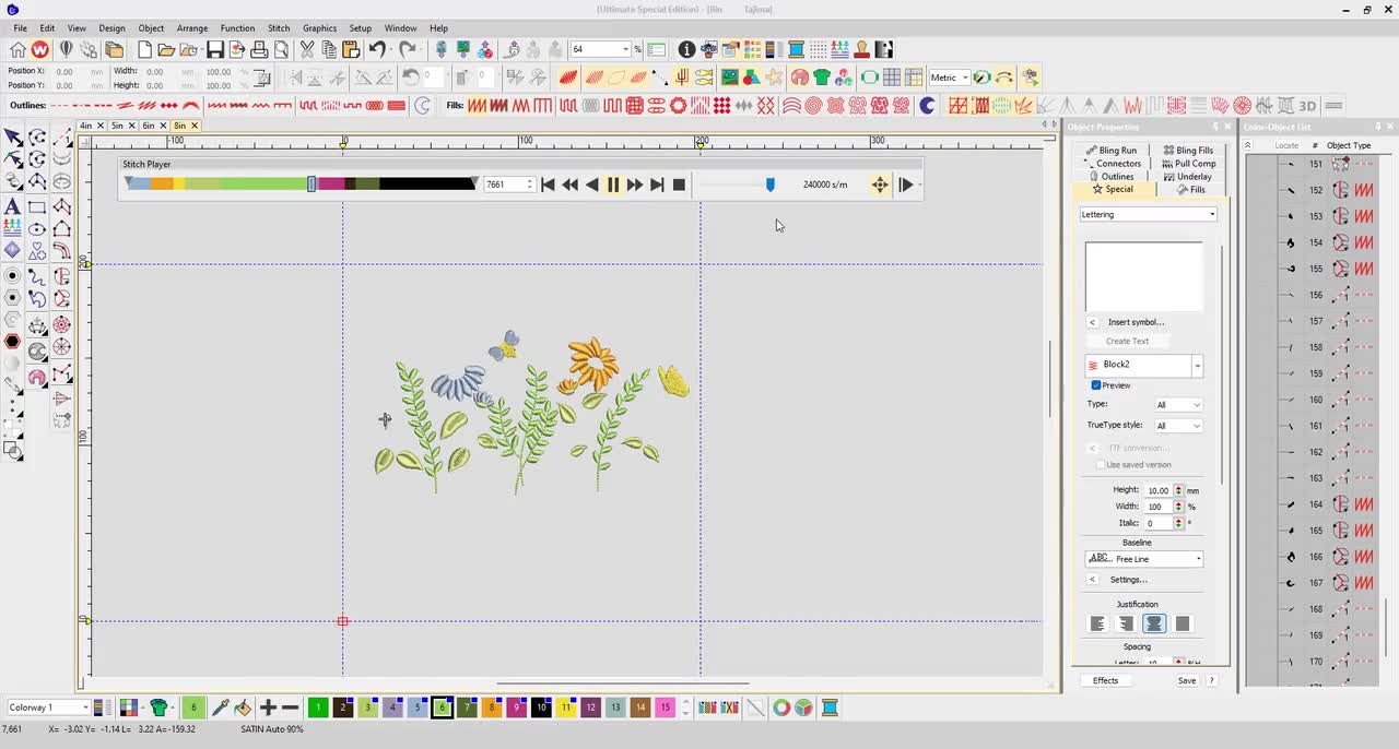 Floral Nana Embroidery Design, Nana Wildflower Embroidery, Floral