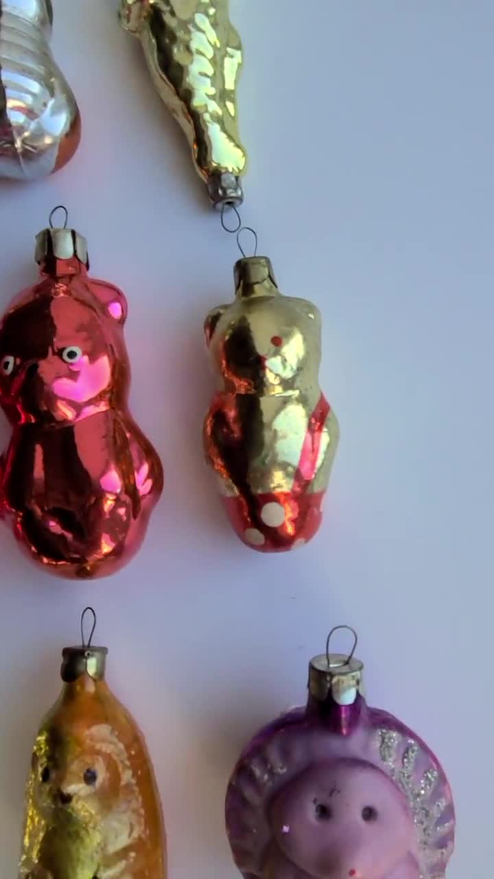 動物のガラス製クリスマスオーナメント、ソビエトガラス製クリスマス