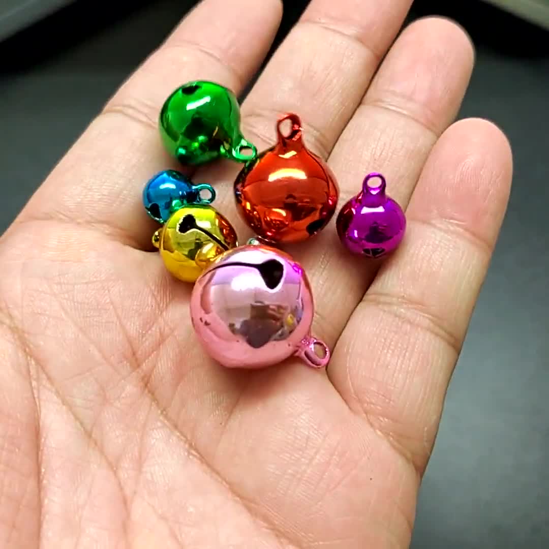 6mm~20mm Brass Metal Colorful Jingle Tinkle Bells Pendants Beads For  Christmas