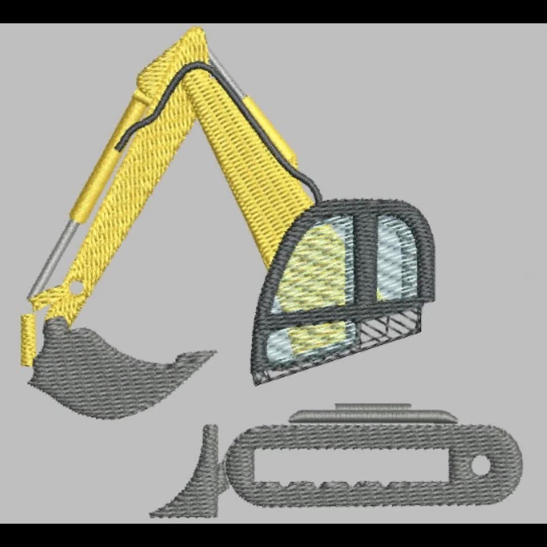 Blade Runner Excavator Embroidery Design - Construction Vehicle