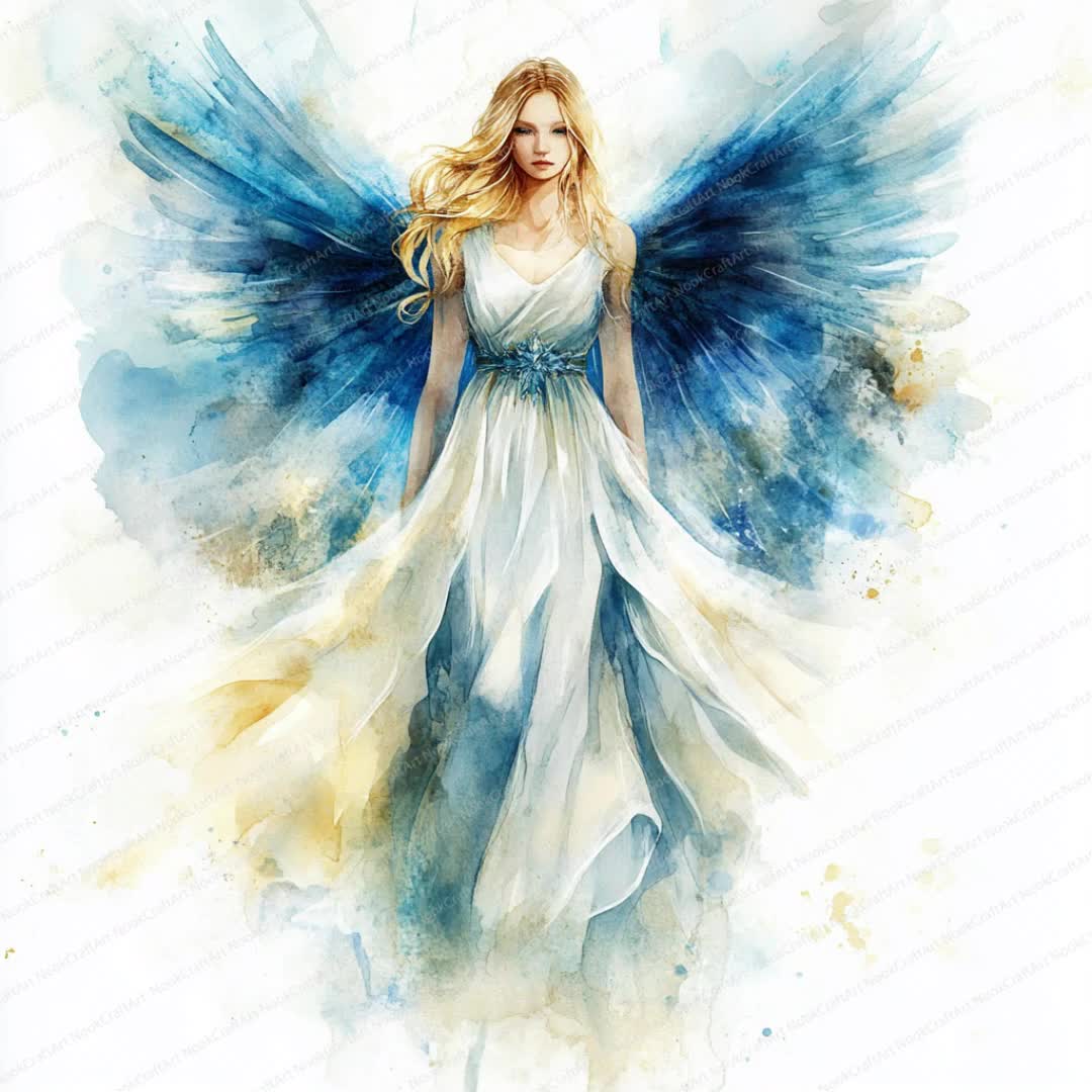 18 天使のクリップアート | 水彩画の天使のイラスト | 印刷可能な