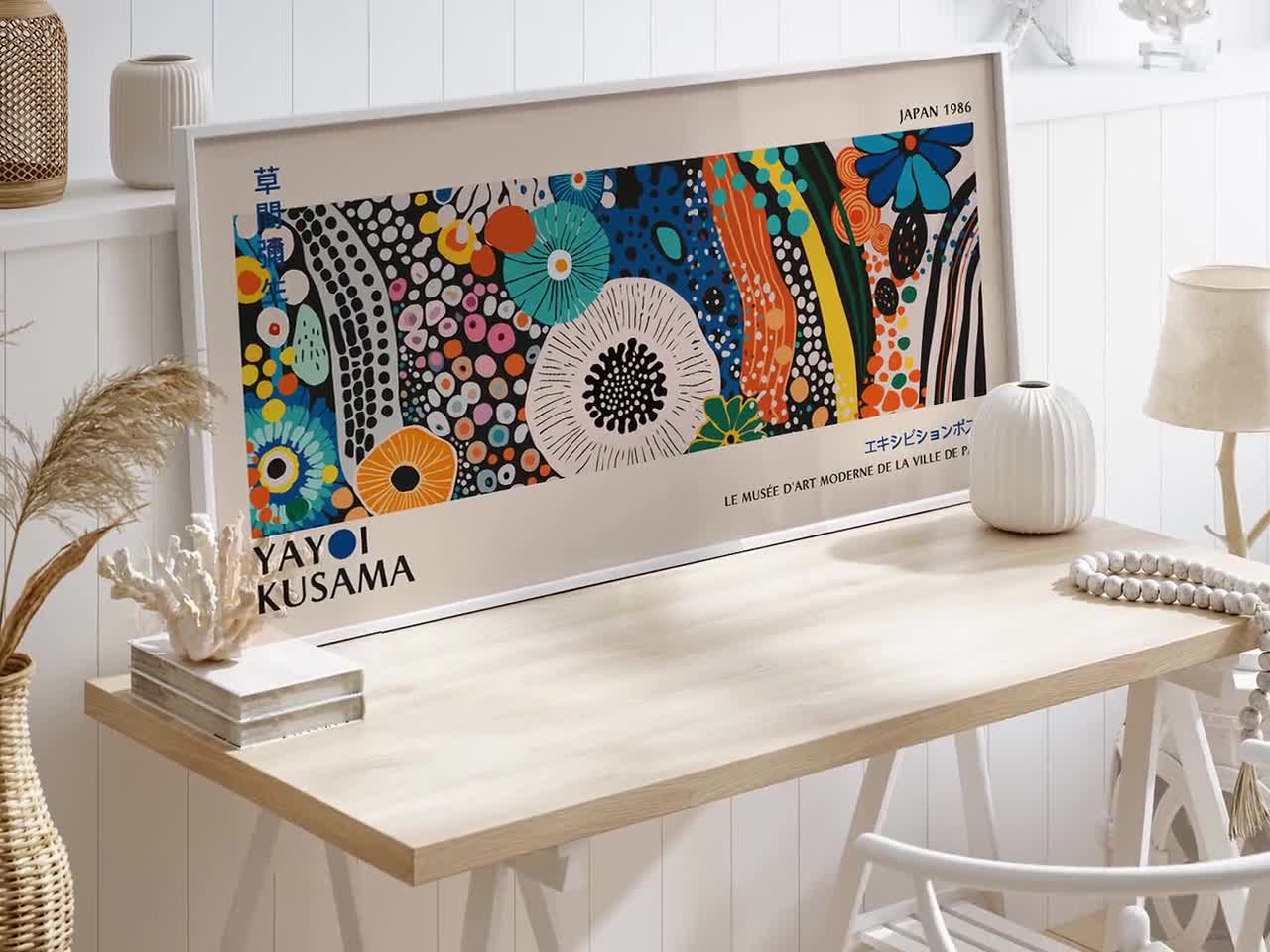 Yayoi Kusama Print, Mid Century Modern Dots Art, Large