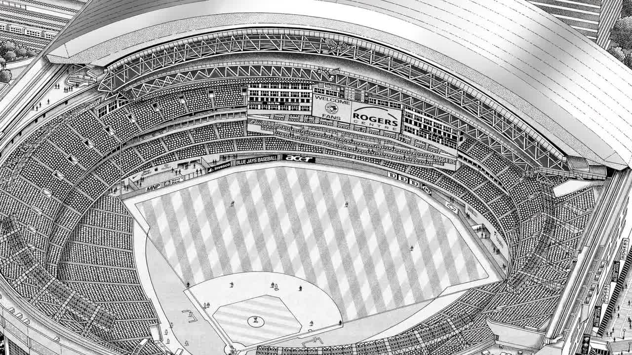 Rogers Centre - Toronto Blue Jays Art Print - the Stadium Shoppe