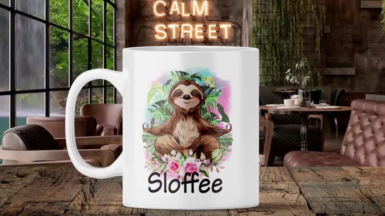 Keep warm. Sloffee coffee. Funny cute sloth quote Sticker