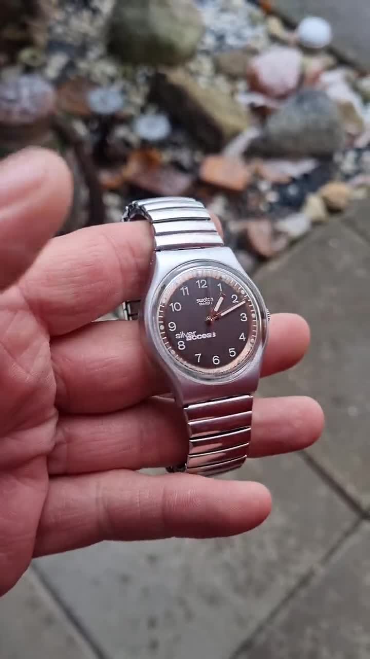 Vintage Swiss 1997 SWATCH Silver Access Women's Unisex Quartz