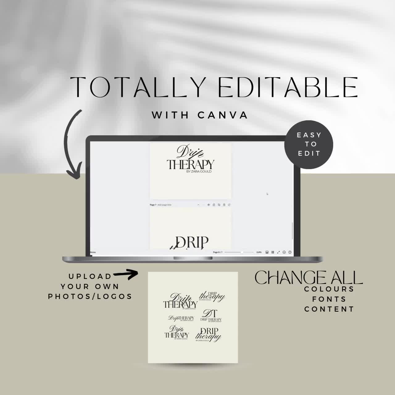 IV Therapy Logo Templates: Editable Canva Designs (Digital Download) video poster