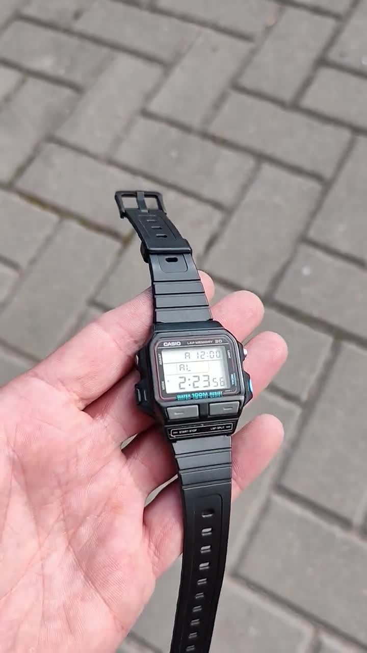 Original Vintage 1989 CASIO SDB-500W (863) Lap Memory 30 Men's
