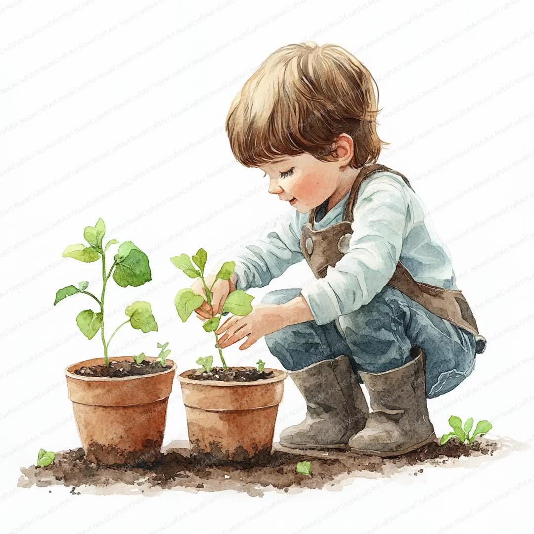 種まきのクリップアート20選 | 子供のガーデニングイラスト | 印刷可能