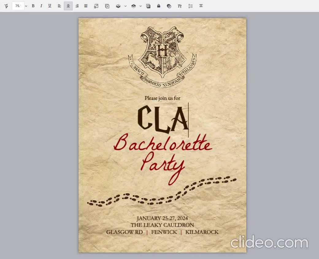 マジカルウィザード 独身パーティー招待状テンプレート ヘンパーティー