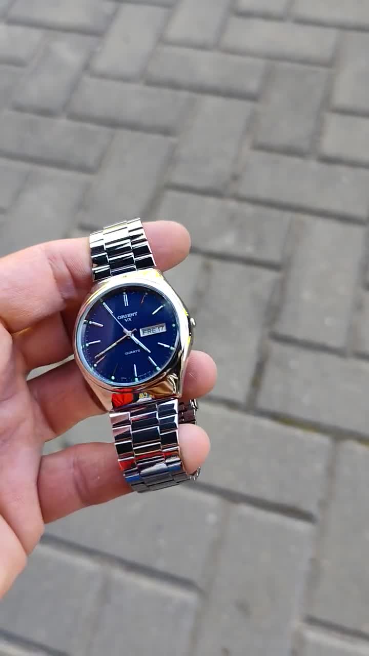 ORI様 オーダー専用ページ♪ Rare Vintage 1980's Japan ORIENT 589619-80 Blue Dial Men's Quartz