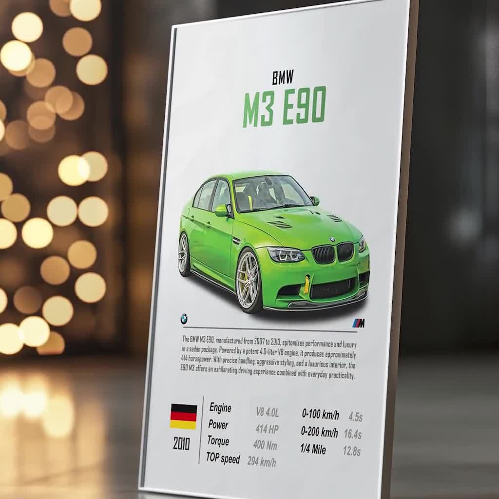 BMW M3 E90 Poster: Car Enthusiast Wall Art (digital Download) - Etsy