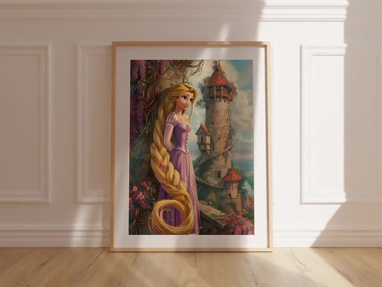 ラプンツェル姫のアートプリント：子供部屋の装飾、プリンセスギフト