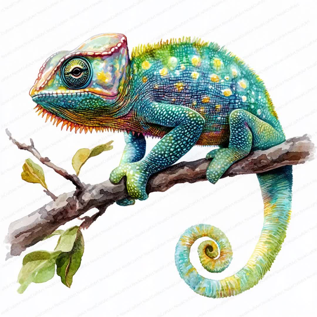 16 色のカメレオンの変化するクリップアート | 愛らしい爬虫類の