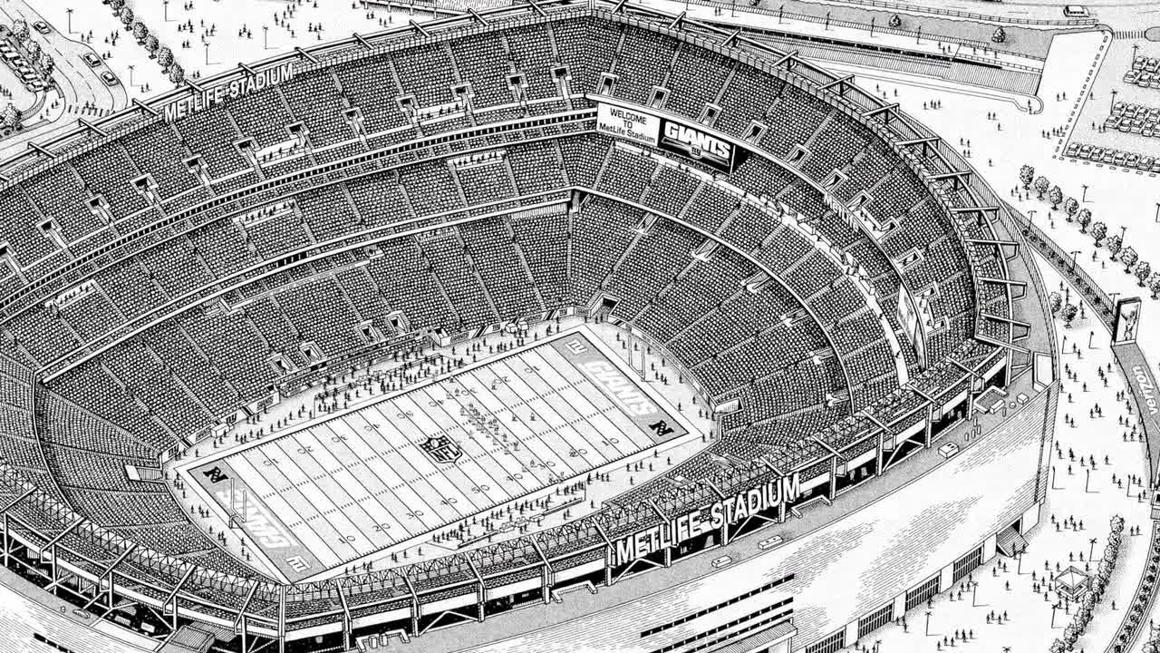 New York Giants MetLife Stadium Aerial View 8 x 10 Football