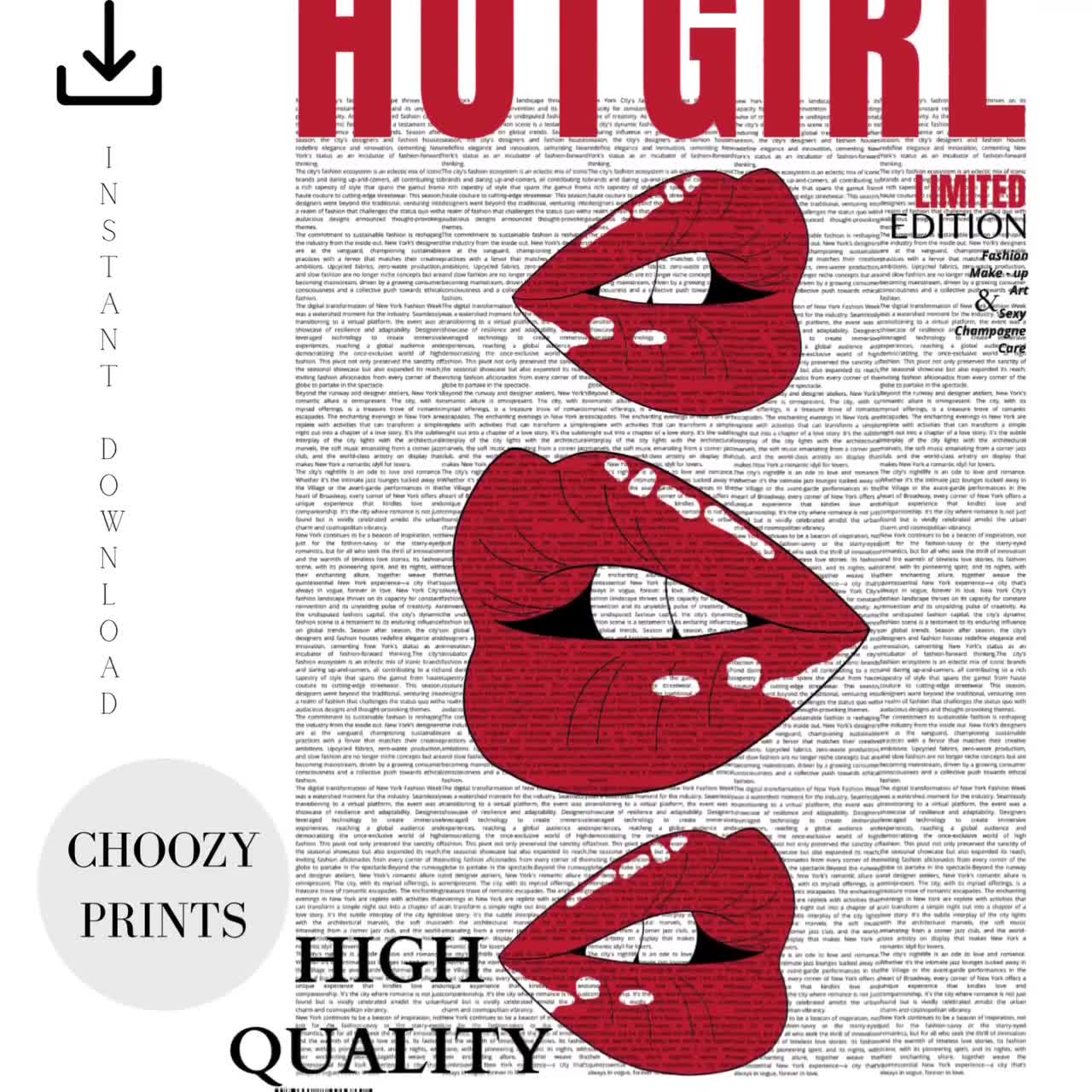 XIANGPEIFBH Quadro su Tela Trucco Moda Stampa Rossetto Rosso Poster Wall  Art Donna Moderna Camera da Letto Camera da Letto Ragazza Decorazione  Pittura