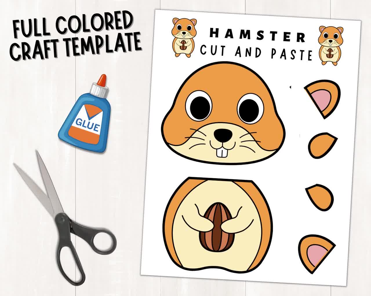 Printable Hamster Craft for Kids Pet Animal Craft Hamster Preschool  Activity Color, Cut, and Glue Build a Hamster PDF - Etsy Norway