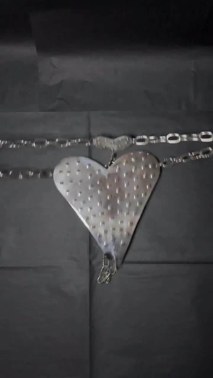 Spiked Heart Metal Thong - Chains of Metal