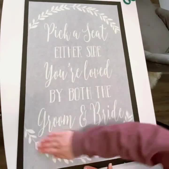 Pick a Seat Not a Side Chalkboard Decal Sign, Seating Sign, Pick a Seat Sign,  Wedding Seating, Wedding Signage, Wedding Decor, Ceremony 