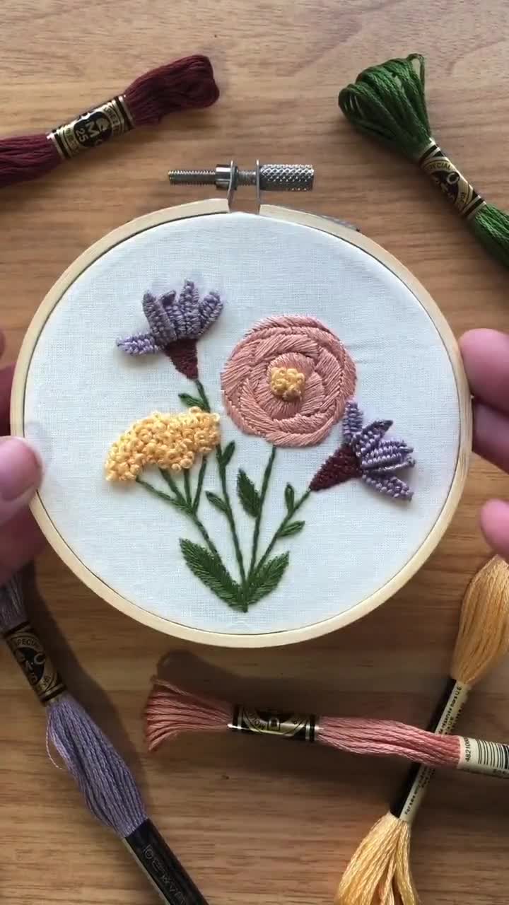 Blooming Wildflowers- Intermediate DIY Embroidery Craft Kit