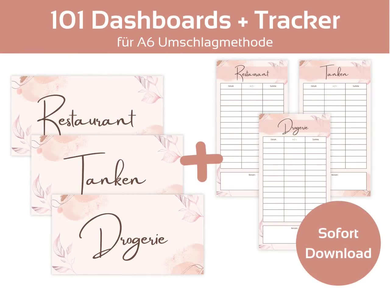 101 Dashboards Cover Sheets Trackers In Aesthetic Design For A6.