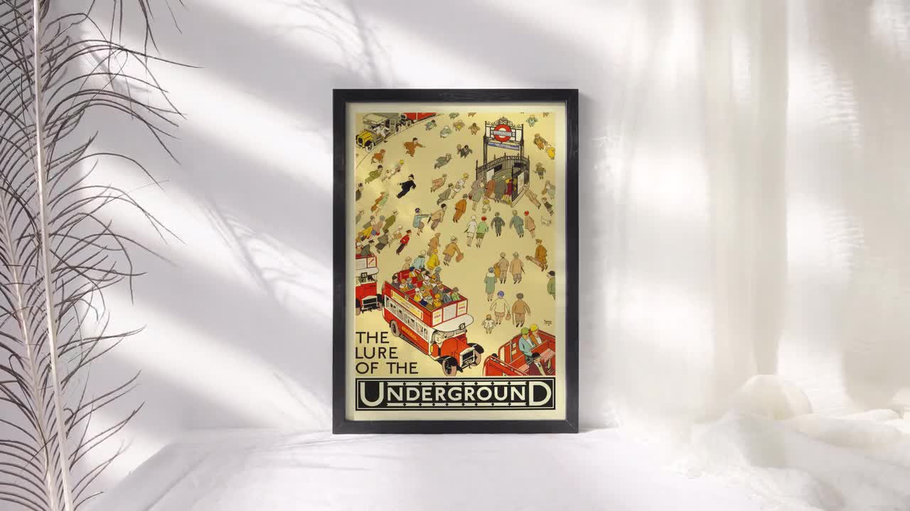 Vintage Travel Poster London Underground Art Deco the Lure of the
