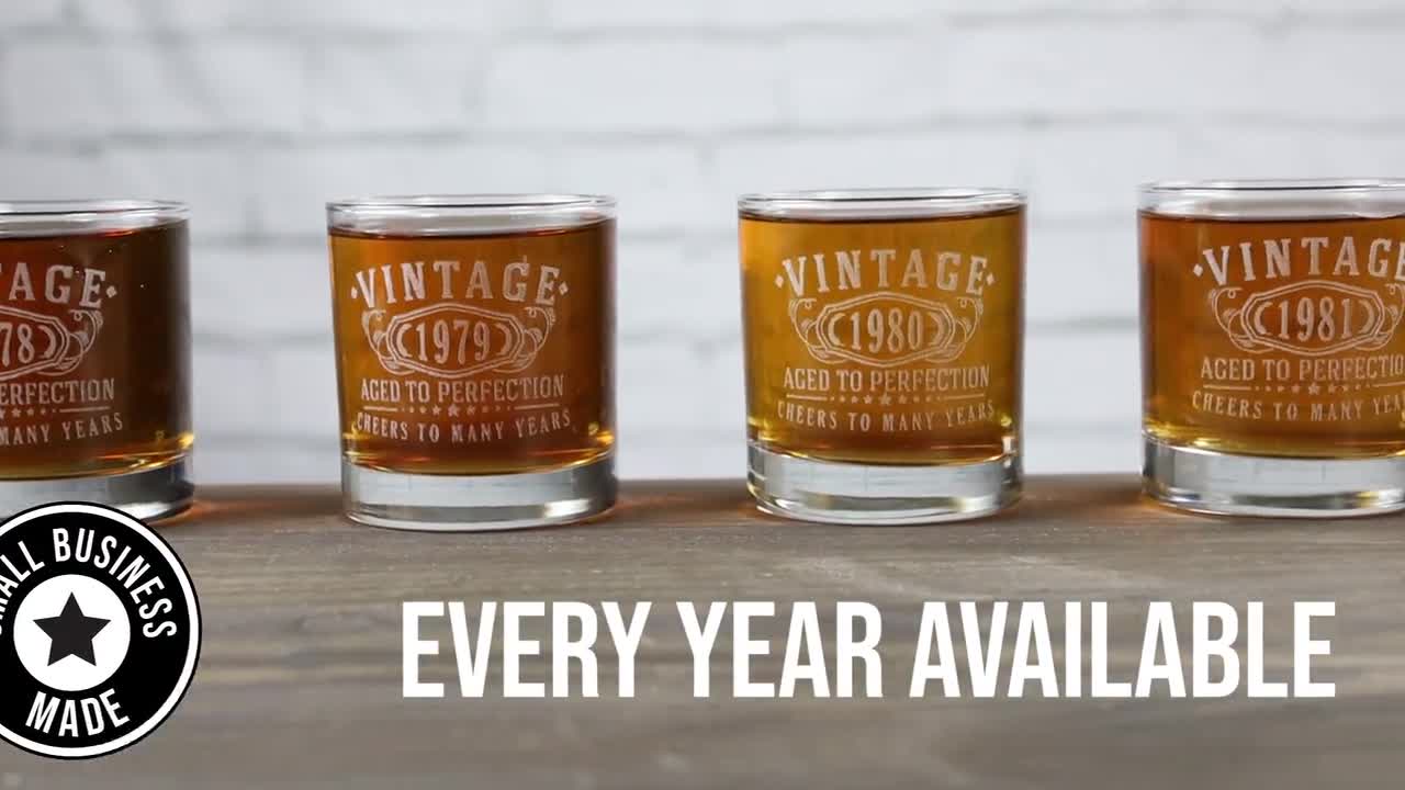 Regalos de 50 cumpleaños para hombres, vasos de whisky vintage de