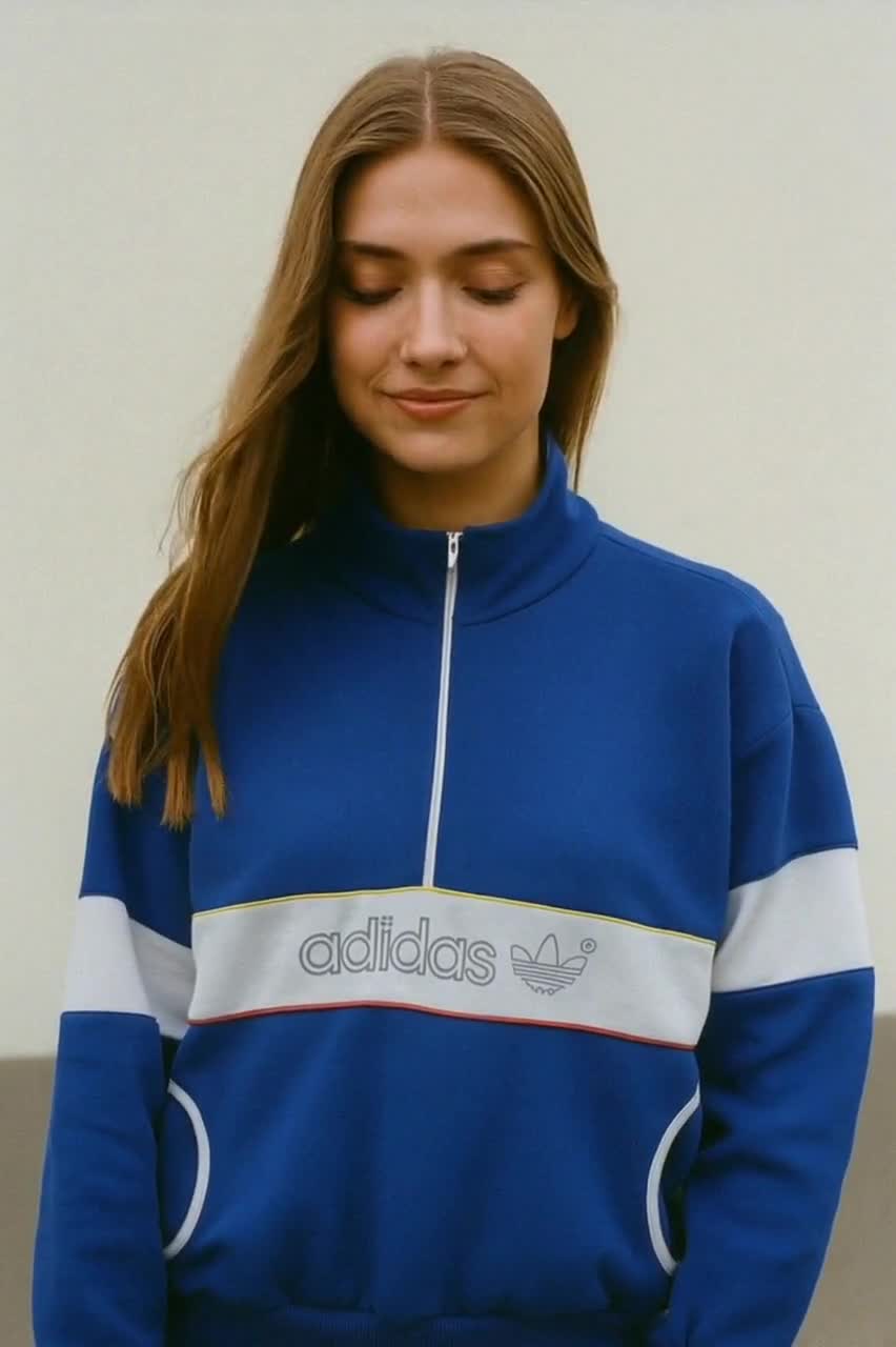 adidas 90s ビンテージ トラックジャケ　ホワイトブルー レトロデザイン adidas Originals - 希少⭐️白青XXL 90s adidas トラック