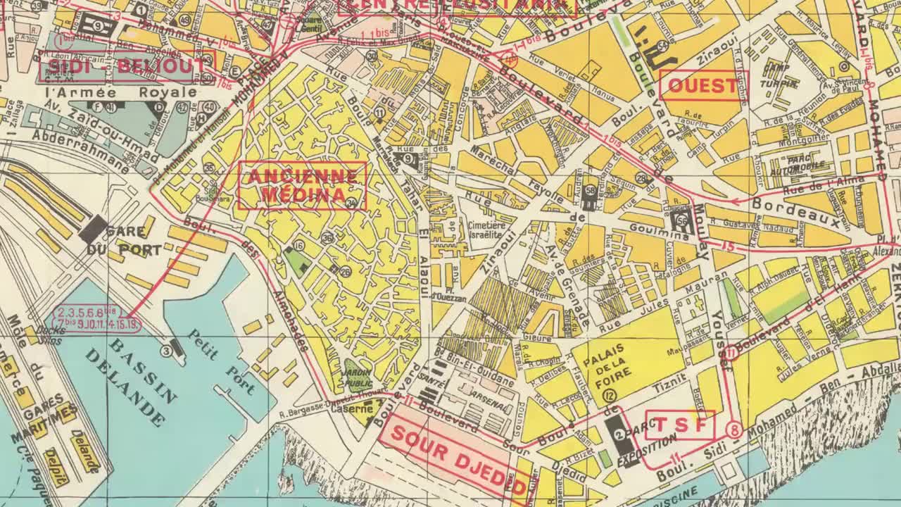 Buy Vintage Casablanca Morocco Map Print: 1964 Street Map Wall Art Online  in India - Etsy, image size:1280x720