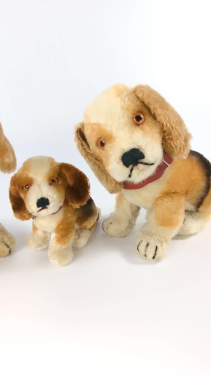 Steiff Beagle Dog With ID Standing Midi Size 7 Inches Vintage 1959