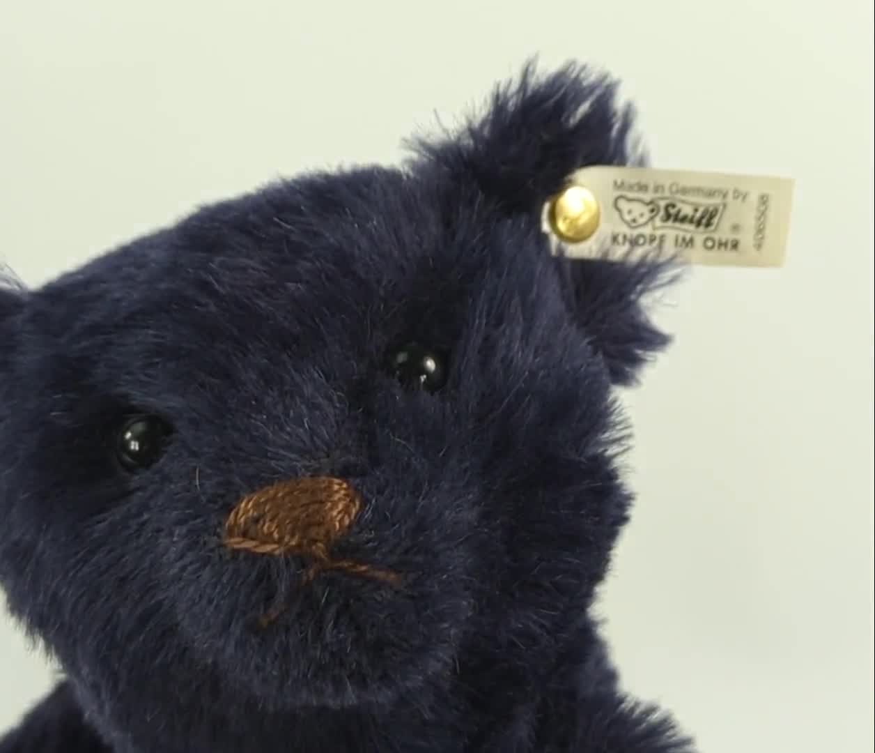 Steiff Teddy Bear 1909 Replica All Ids Midnight Blue 14 Inches