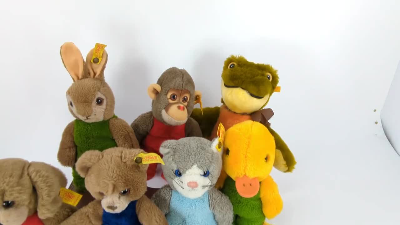 Steiff Rabbit Bunny Toldi With Ids and Squeaker 1980s