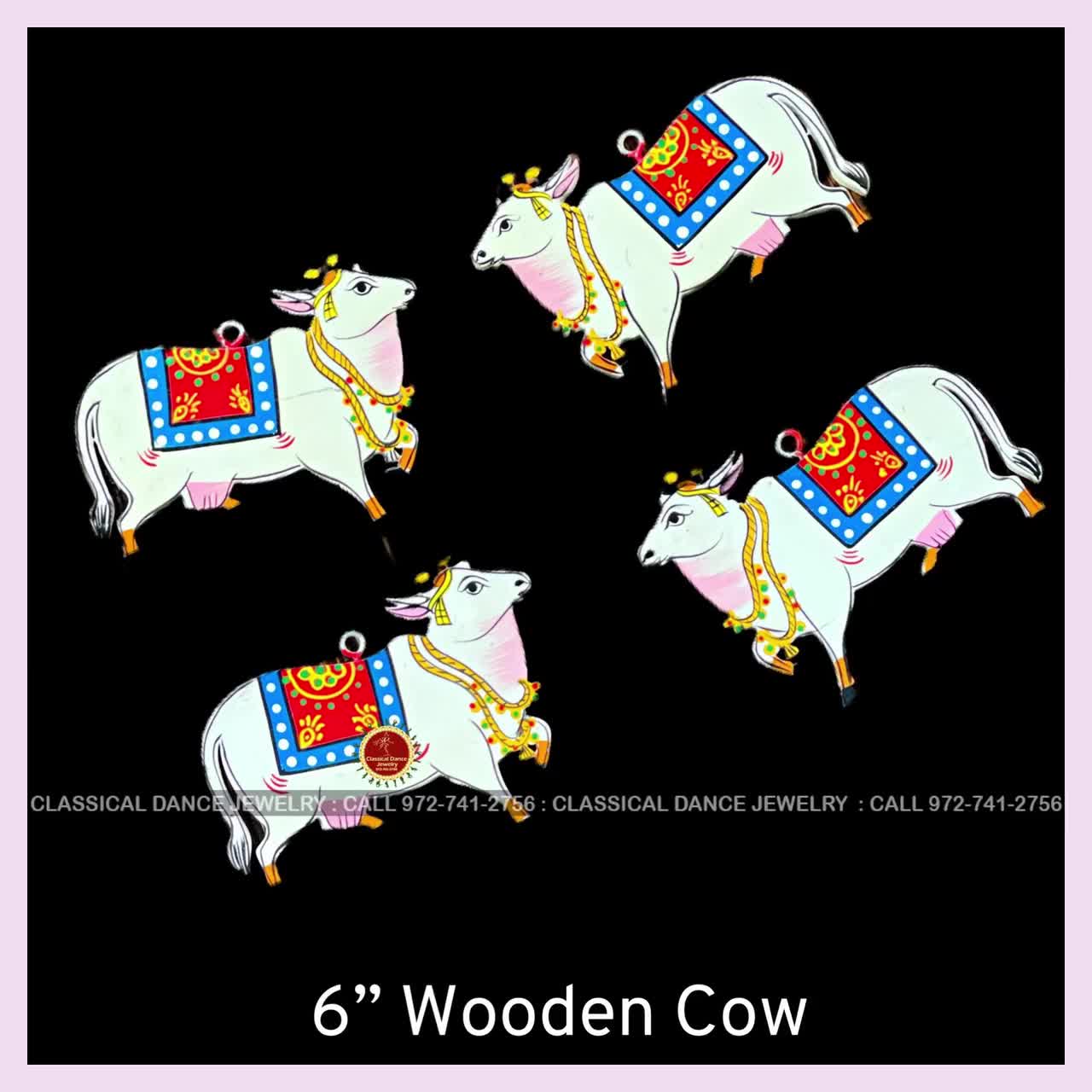 Buy Wooden Cow Painting Kaamdhenu Hangings Pichwai Artwork Online ...