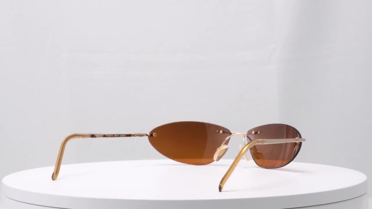 Occhiali Da Sole Senza Bordi Quadrati Sfumati - Look Vintage Retrò Senza Montatura - Foto 9