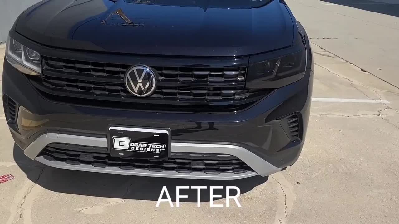 Blacking out the chrome makes such a big difference on cars! This VW Atlas  got a chrome delete in satin black along with smoked out taill