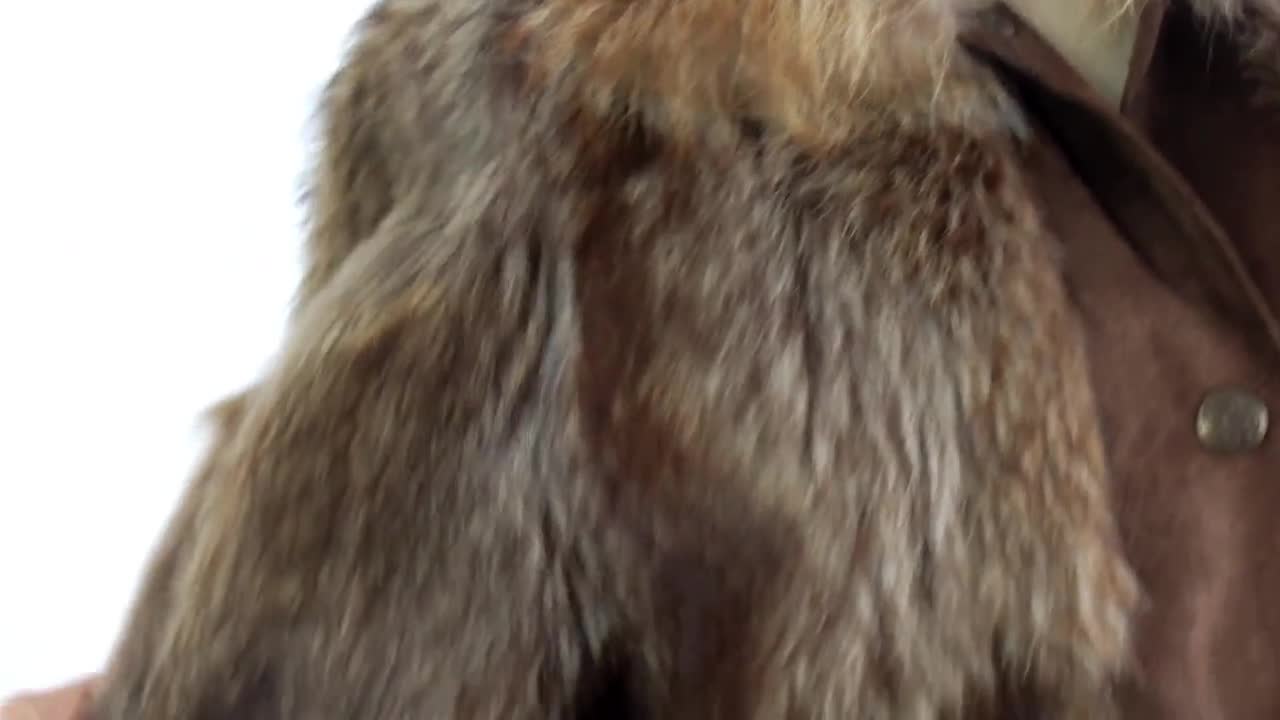 ヴィンテージ80年代本革＆ファーコートレディース、80年代オーバー