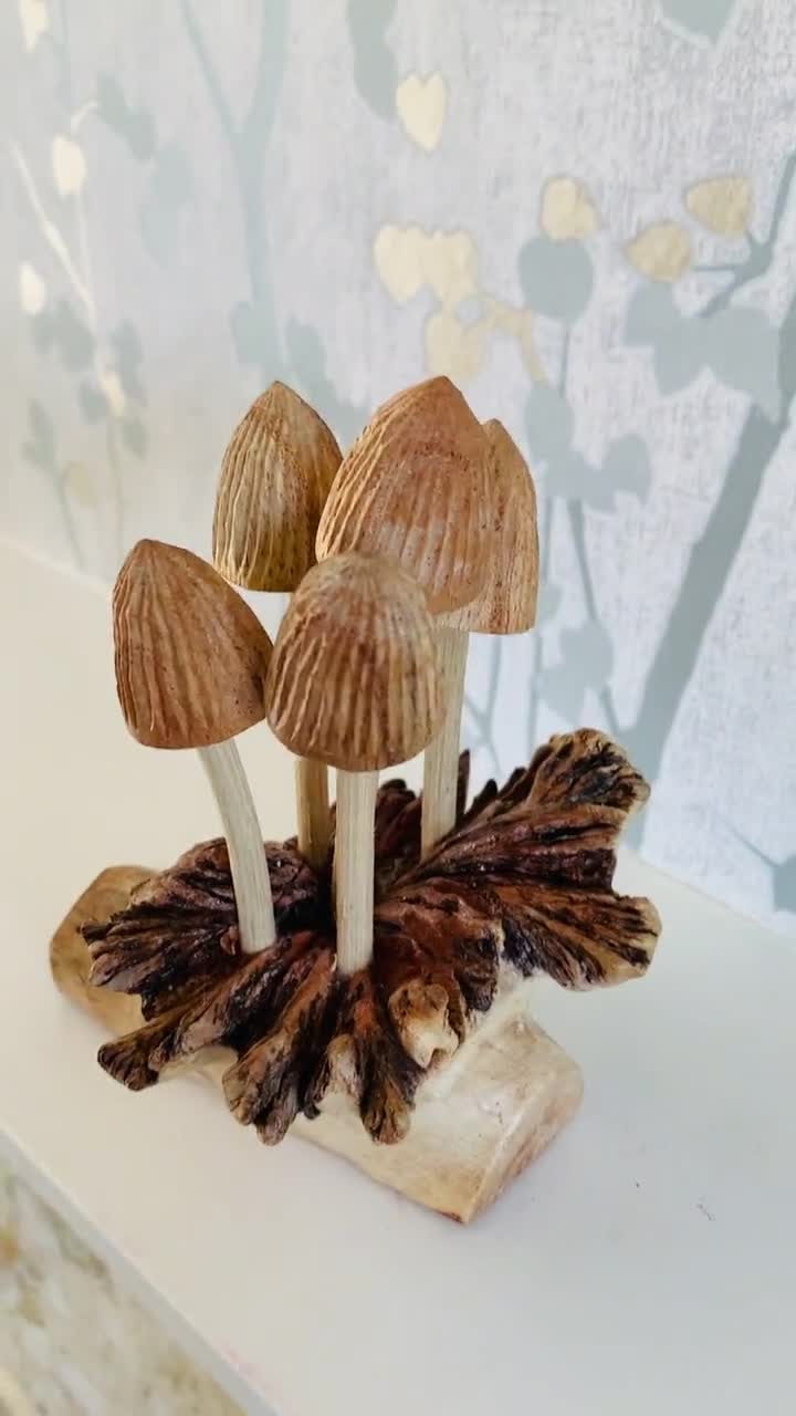 Hand-carved Wooden Mushrooms - set of 3 – Frances Loom