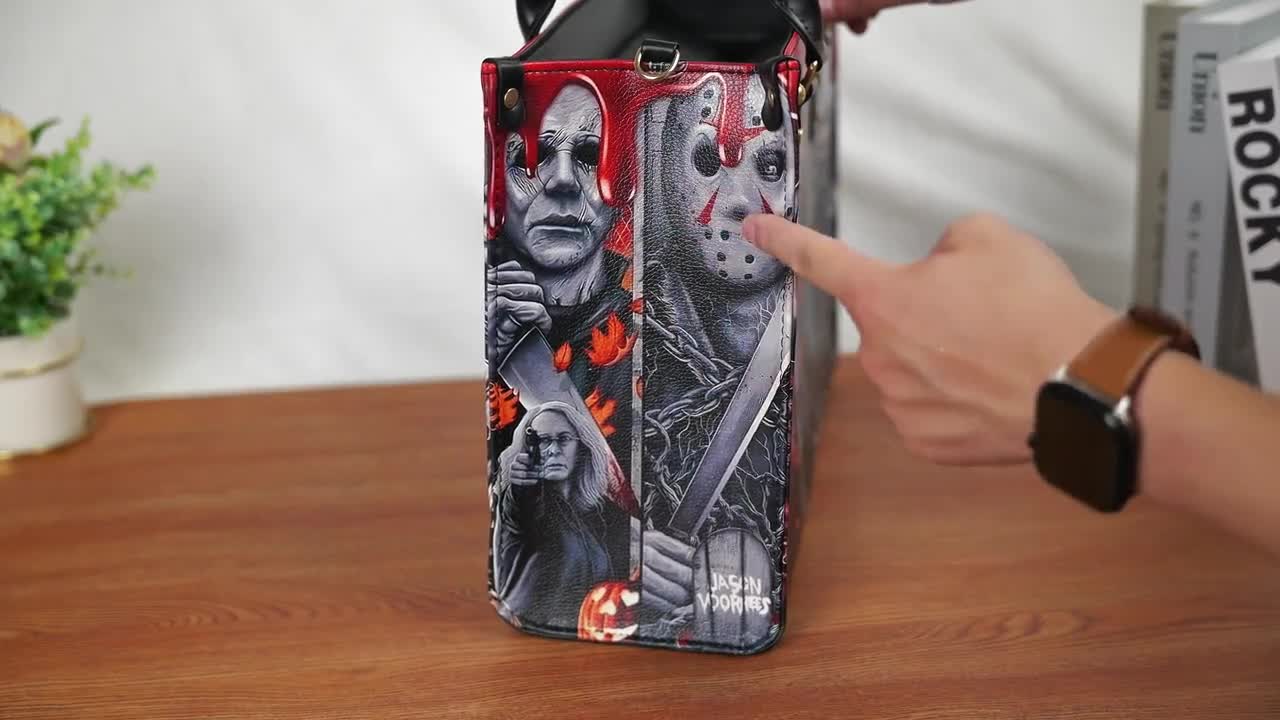 Jack Skellington Leather Handbag, Skellington Handbag,Skellington Wallet, Custom Leather Bag, Personalized Bag, Halloween Leather handbag video poster