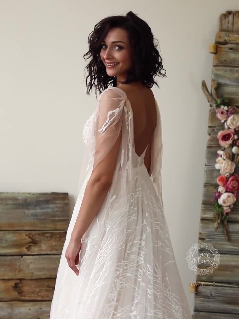 Custom Wedding Dress Lace Wedding Dress, Ivory Lace Bridal Gown