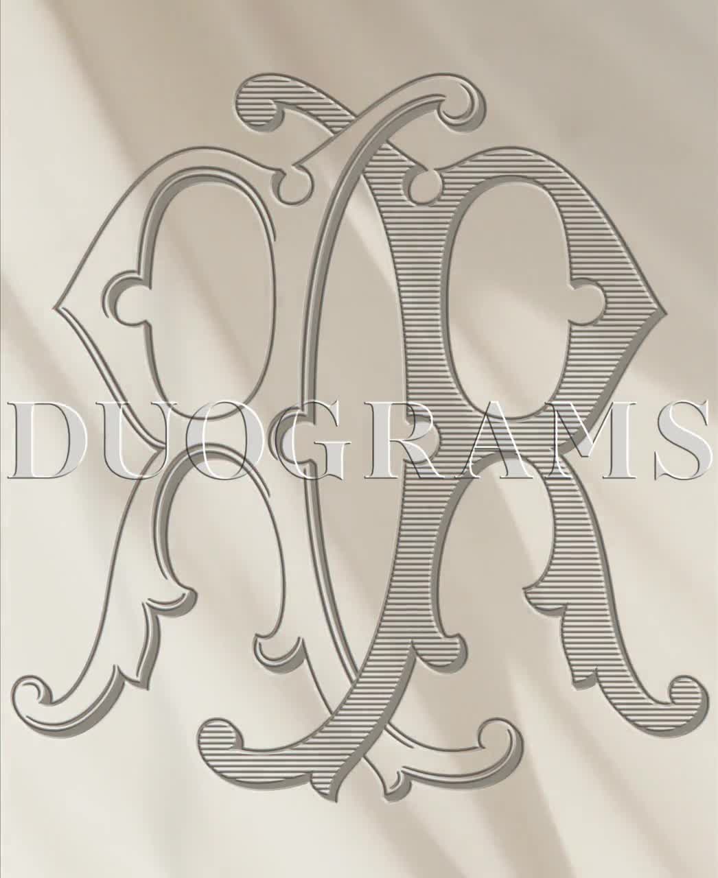 LV VL Victorian Monogram Silver or Gold Cufflinks