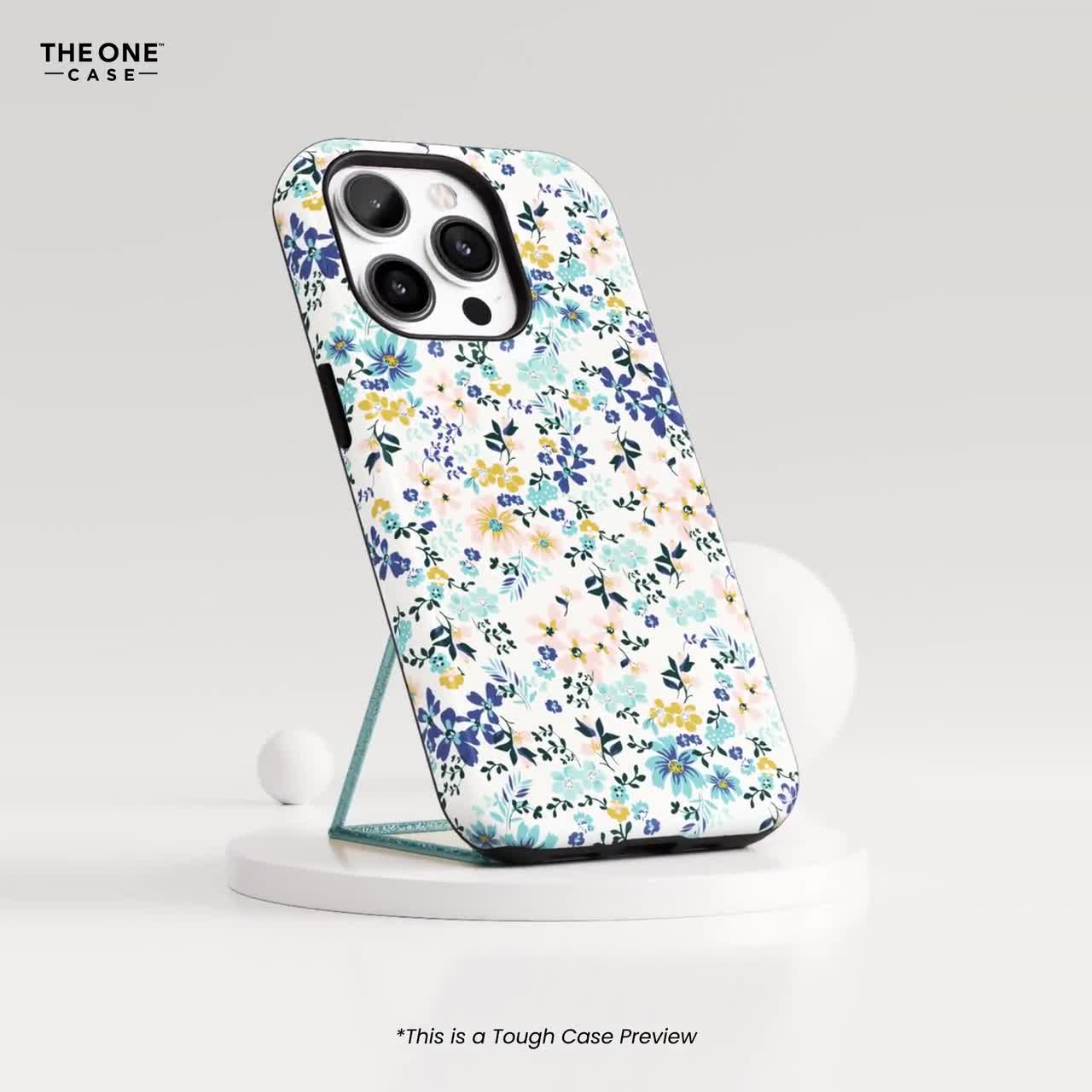 Blue Wild Flowers Phone Case for iPhone 17 Air 16e 14 13 12 11 Pro Max,  Samsung Galaxy, Google Pixel 10, Spring Floral Phone Case | FFP-WF29