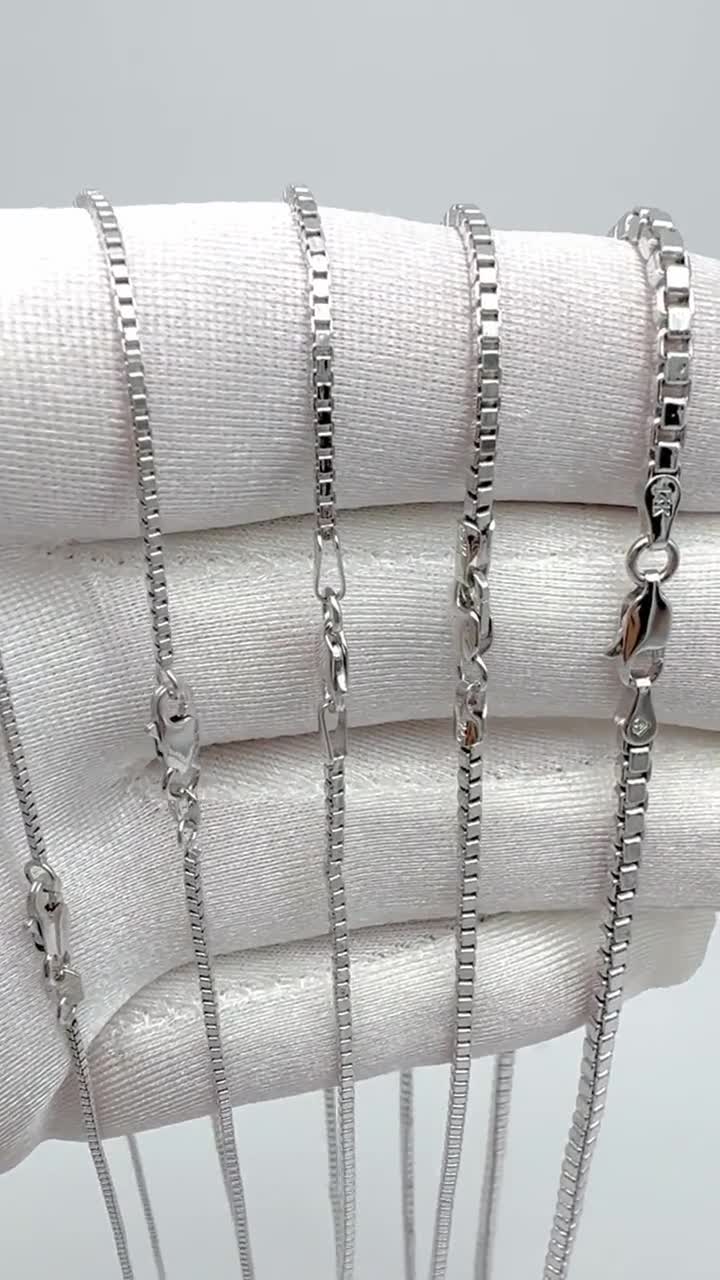 1.0mm-2.85mm Mirror Square Box Chain Necklace Fashion Men