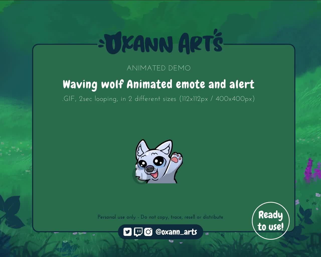 WHITE Waving / Hi Wolf Animated Emote and Alert for Twitch and Discord Hello  Emoji Looping GIF Animations for Streaming and Chatting - Etsy