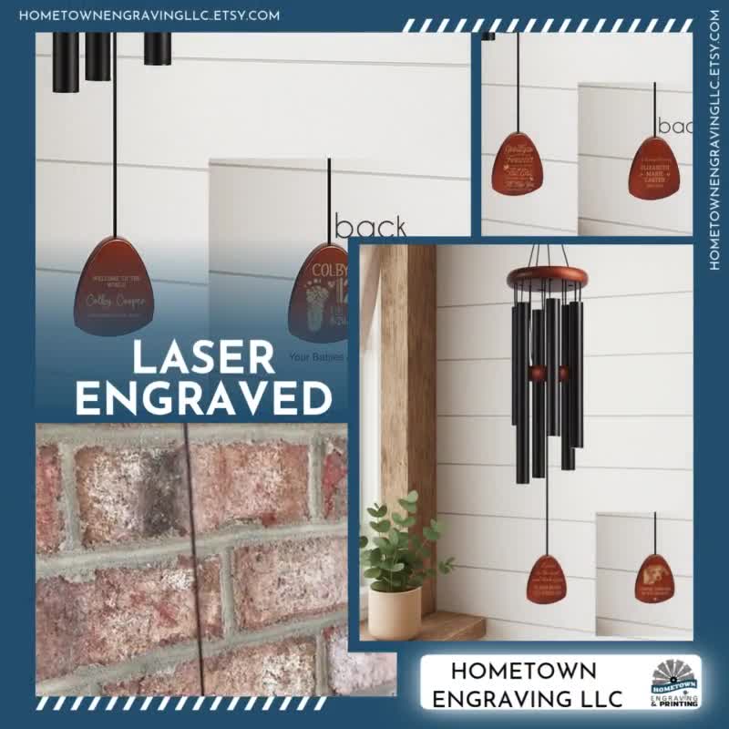 Personalized New Baby Wind Chime | Custom Birth Announcement Gift | Engraved with Baby Name & Date | Keepsake for Nursery or Parents video poster
