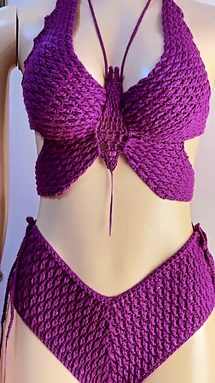 Crop top mariposa 🥰🦋💜 - Anyakenist crochet