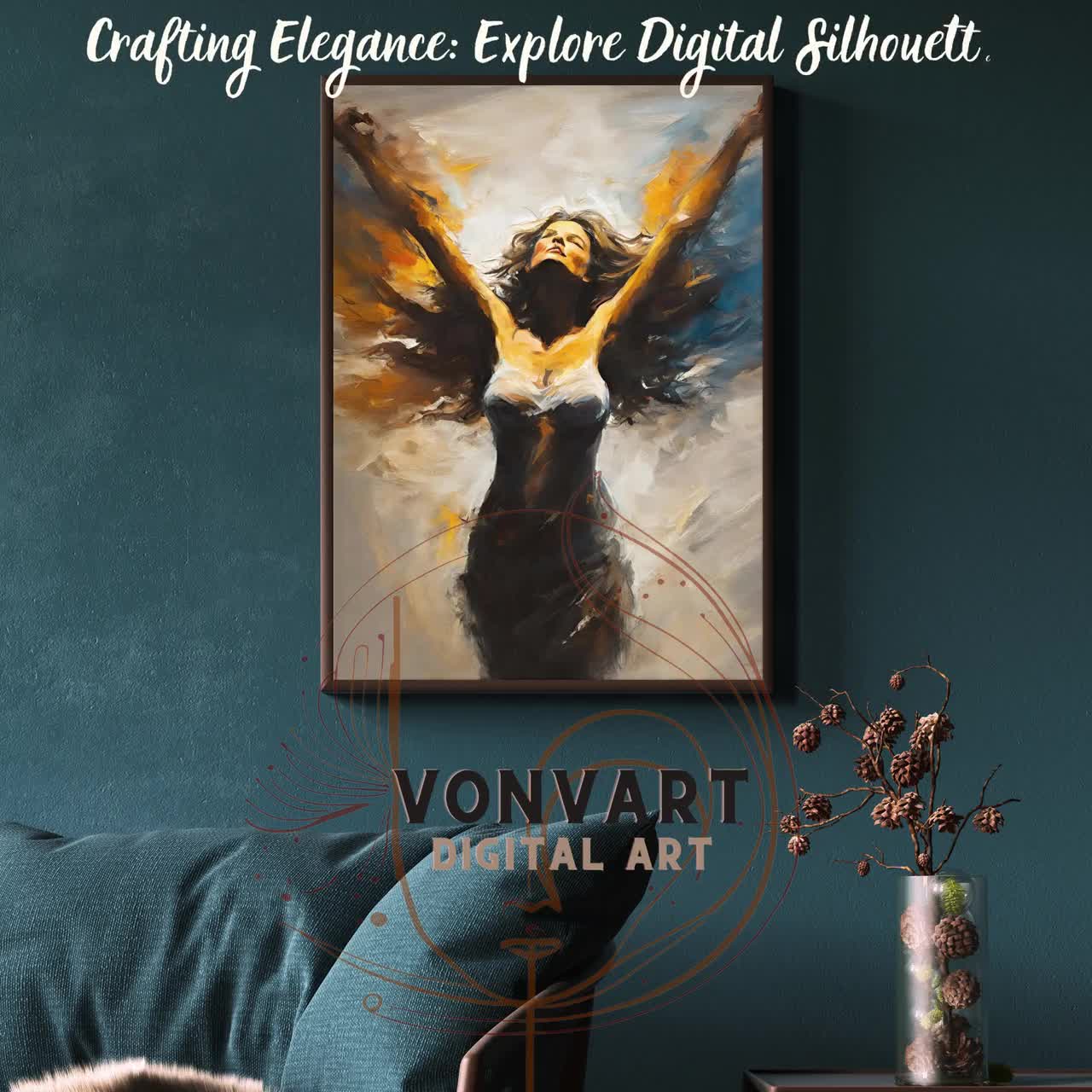 WOMAN SILHOUETTE Fine Art Prints Wall Art Downloads Creative Home