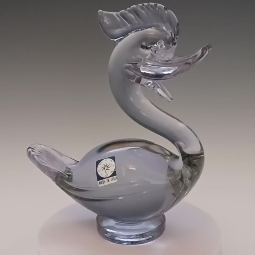 ムラーノ スワン アルキメデセグソ グリーン アラバストロンガラスの