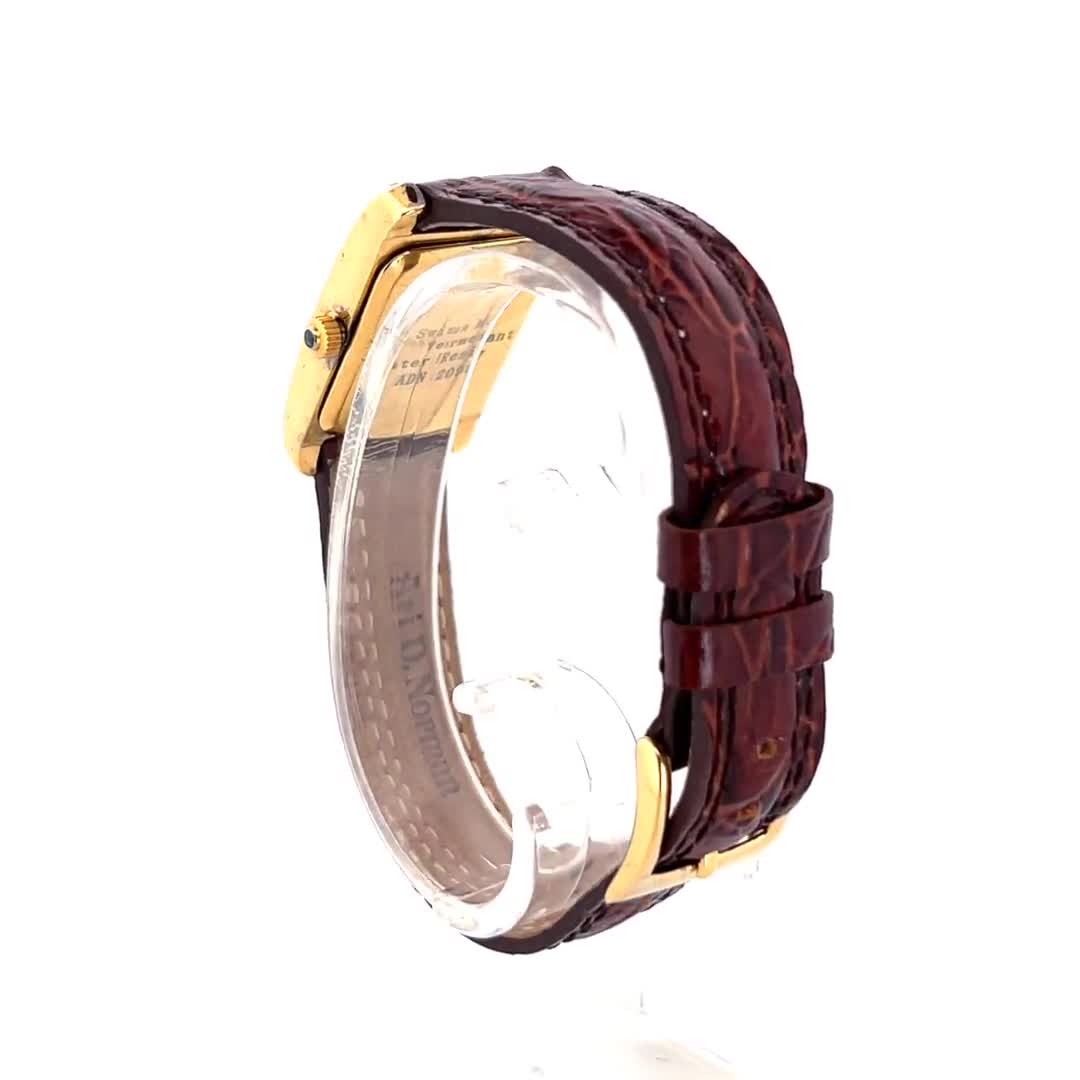 Unisex Watch (vermeil) 925 Sterling Silver English Hallmarks With Brown  Leather Strap By JewelAriDesigns